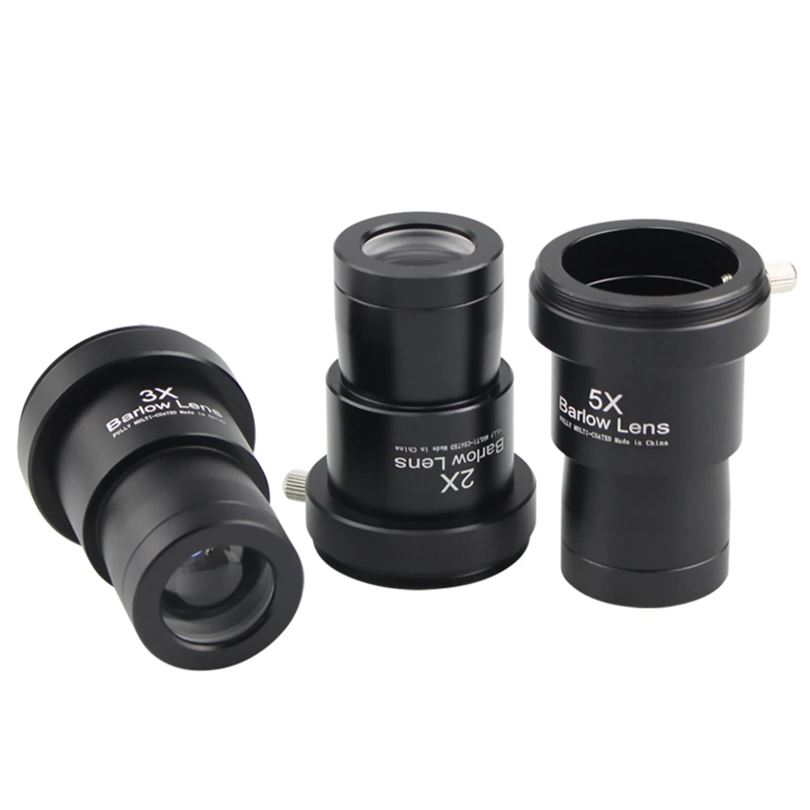 3Pcs 1.25 inch 2X 3X 5X Astronomical Telescope Barlow Lens Metal Fully Coated Focal Length Extender With M42 Camera Mount Thread