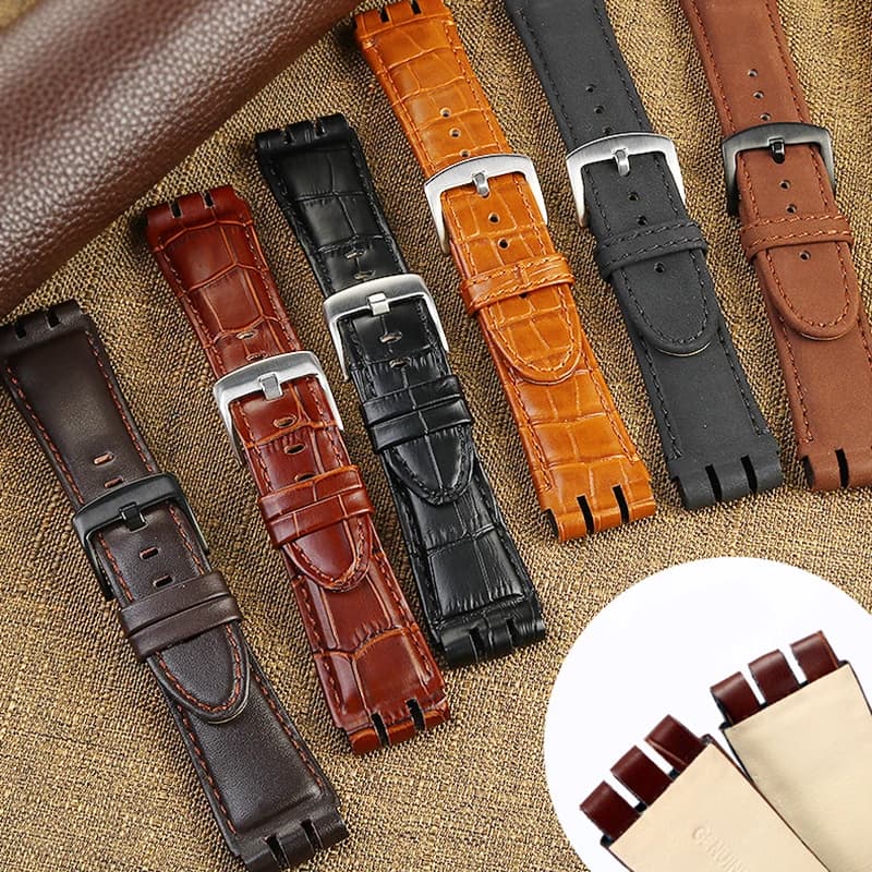 23MM Genuine Calf Leather Watchband Steel Clasp For Swatch IRONY YOS440 449  448  401G Watch Strap Watch band Bracelet Wristband