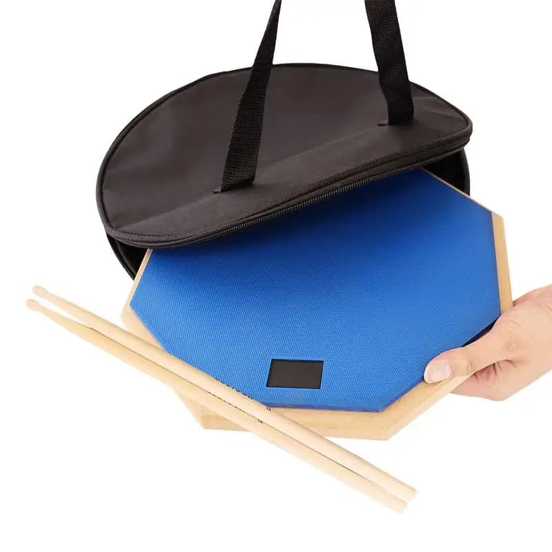 Drum Practice Pad Portable Drum Bag Set Silent 12 Inches Drumming Pad With Drum Sticks Drum Sticks Storage Nonslip Lightweight