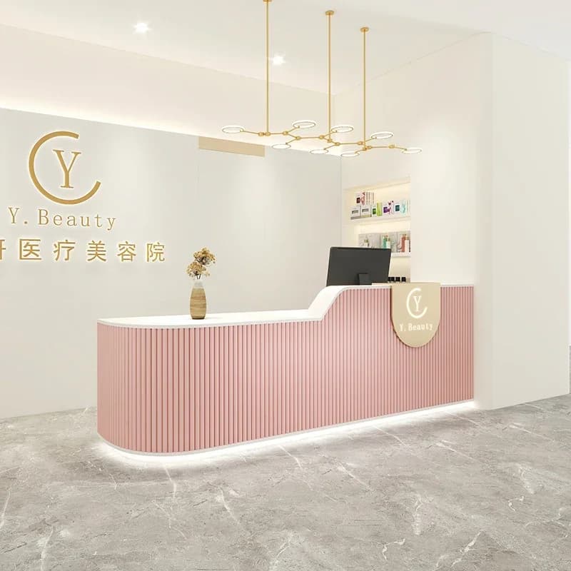 Supermarket Counter Table Luxurious Office Desk Reception  Salon Hairdresser Spa Furniture Barber Shop Restaurant Front Bank