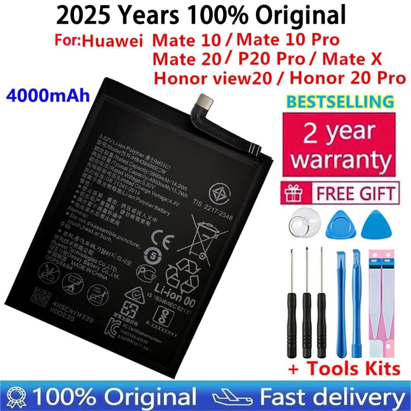100% Original Phone Battery 4000mAh for Huawei Mate 10/Mate 10 Pro/Mate 20/P20 Pro/Honor 20 Pro/Mate X/ Batteries Bateria Tools