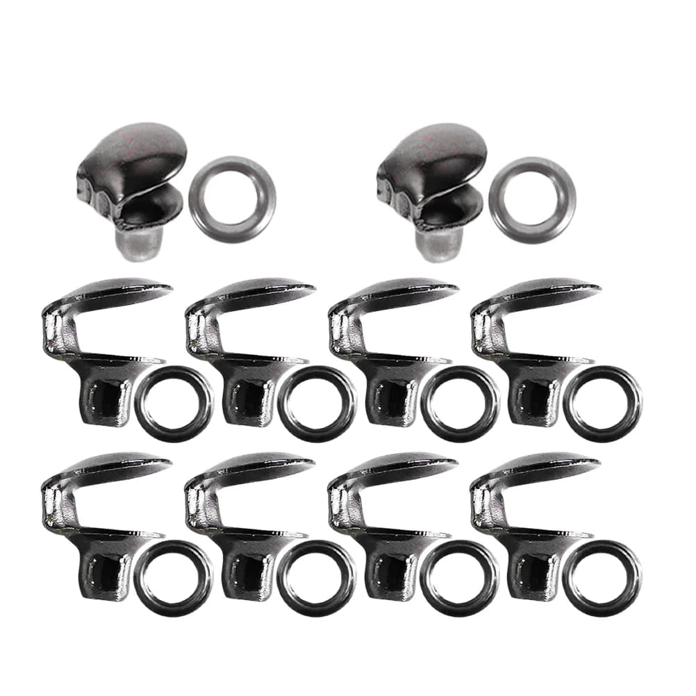 10Pcs Silver Shoelace Buckles Boot Hooks Metal Shoe Repairing Accessories Sports Boots Supplies Home Furniture Shoe Cabinets