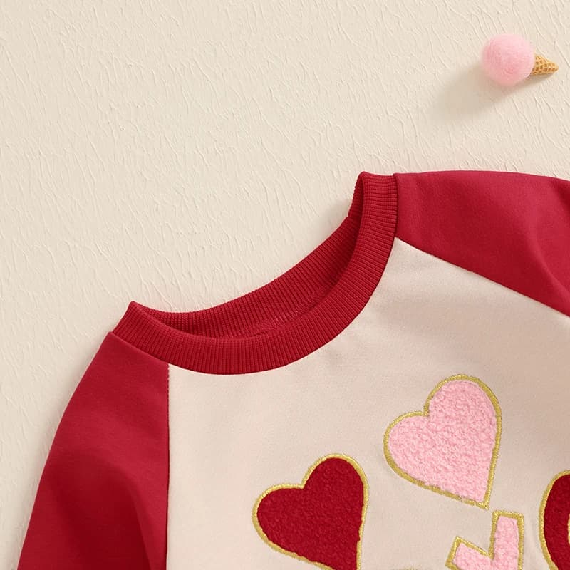 Valentine s Day Heart Print Long Sleeve Romper Jumpsuit for Infants Toddler Boys Girls Full Length Sweatshirt Bodysuit