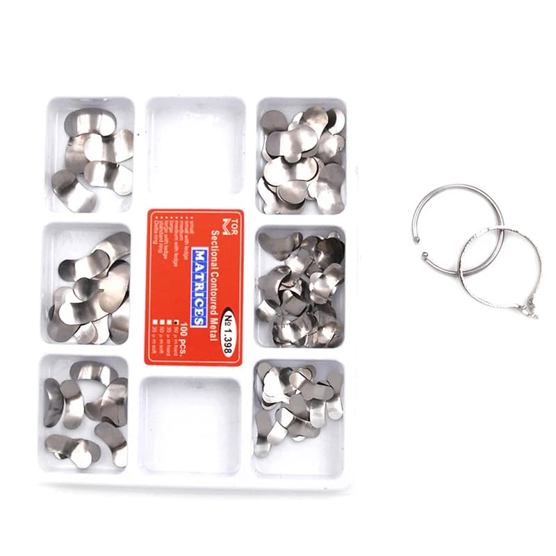 100Pcs/Pack Dental Matrix Sectional Contoured Metal Matrices