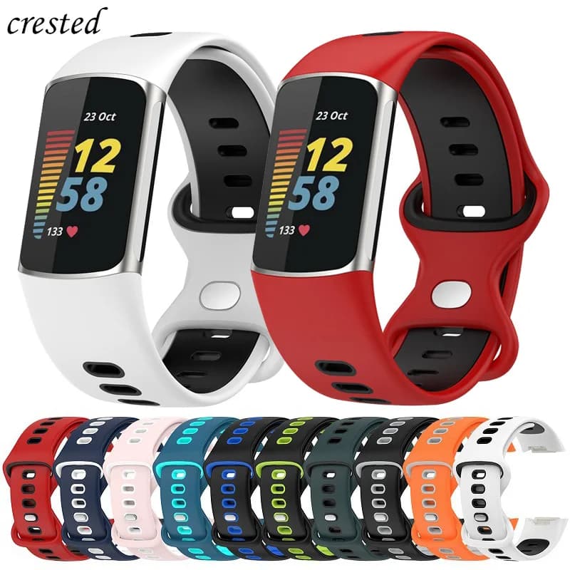 Sport Silicone Strap For Fitbit Charge 6 band Accessories smartwatch Replacement wristband Bracelet correa Fitbit Charge 5 bands
