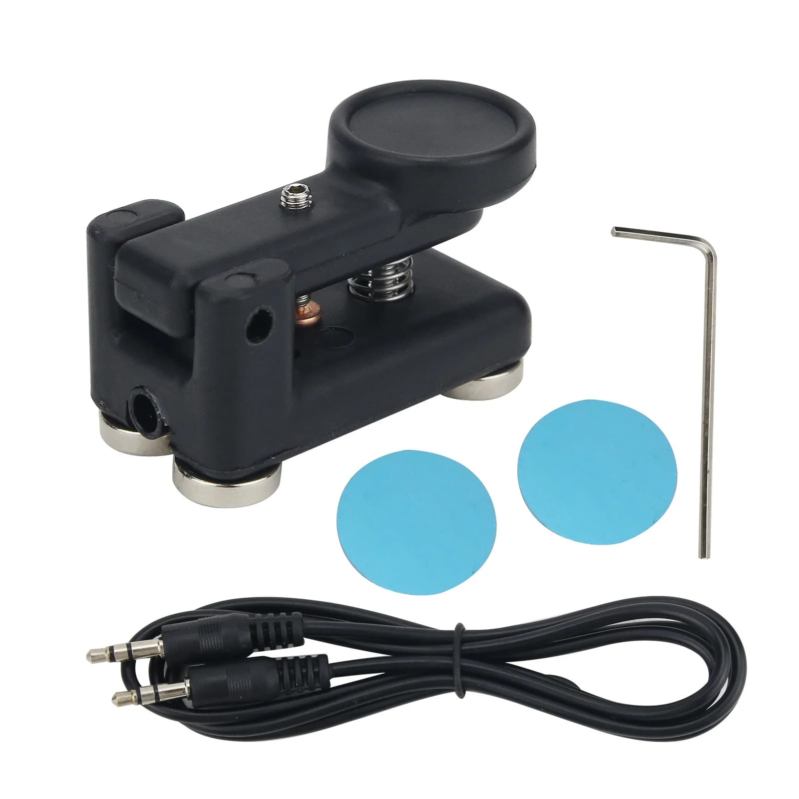 1set Portable Manual Electric Key Shortwave Radio CW Morse Base Magnetic QU-4525 40*30*20mm Electrical Equipment Supplies