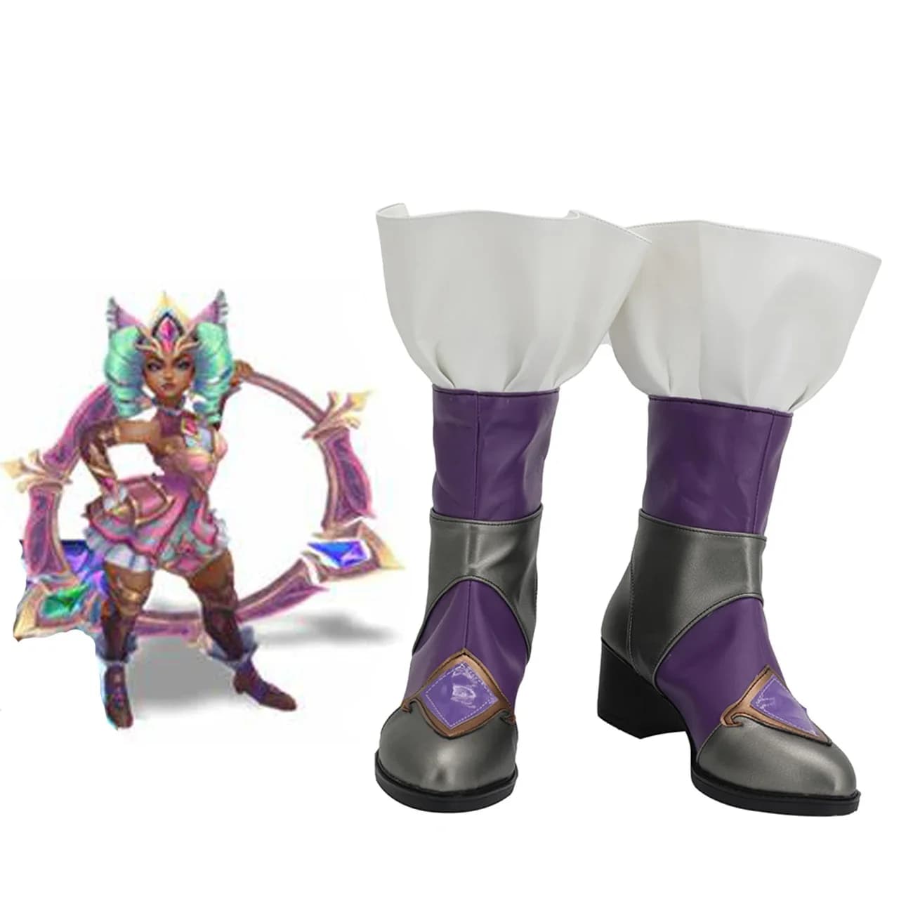 LOL Qiyana Battle Queen Skin Cosplay Boots Customized Leather Shoes for Men and Women Any Size