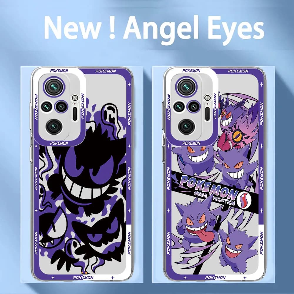 Case For Xiaomi Redmi Note 11 12 Pro 10 Lite 9S 12S 11S 10S Poco X3 NFC 11T Angel Eye Shell TPU Phone Cover Pokemon Gengar Cool