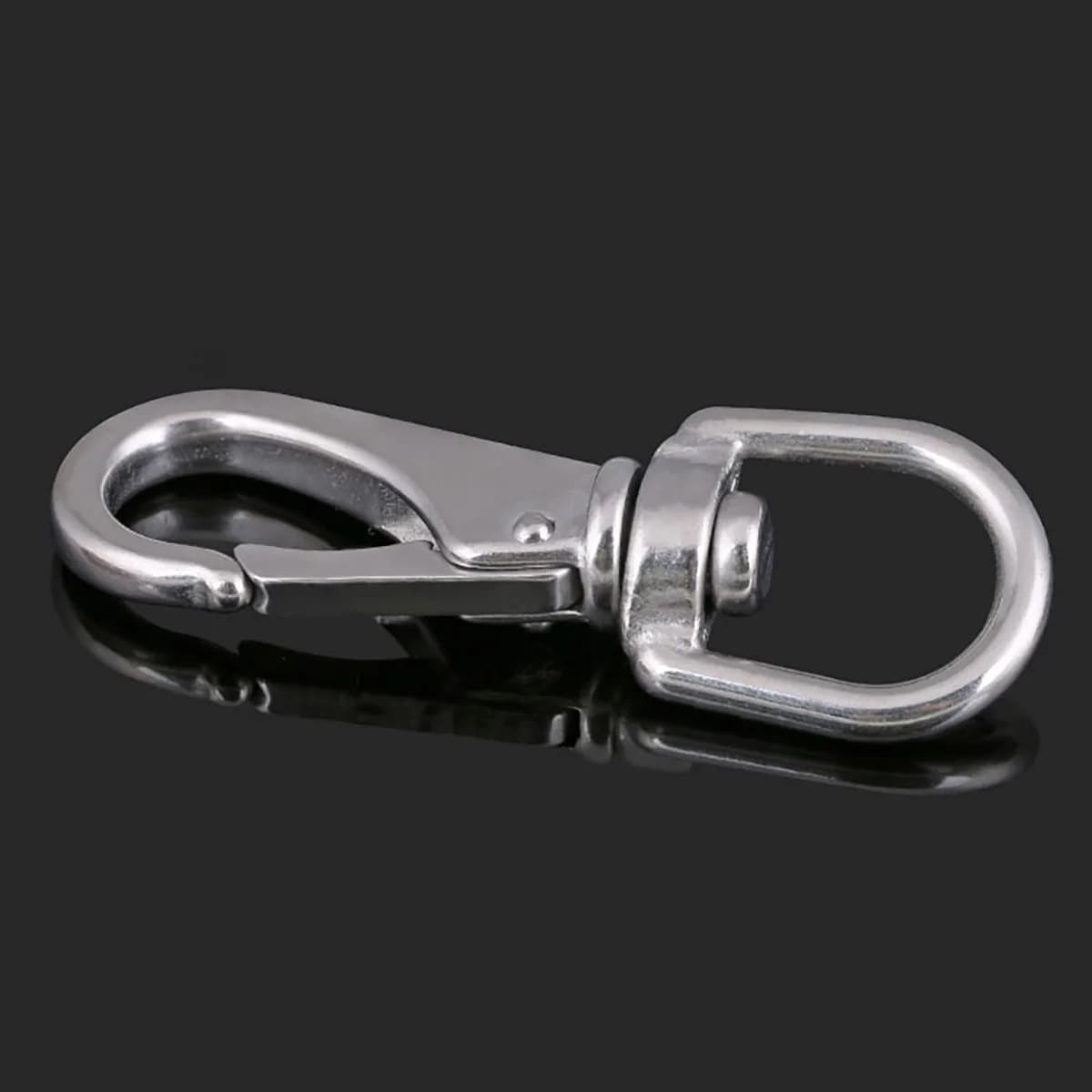 304 SS Locking Carabiner Clip Snap Hook Spring Loaded Steel Karabiner