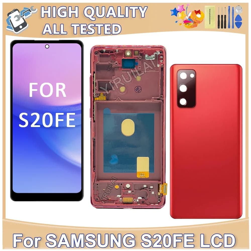 TFT For Samsung Galaxy S20 FE LCD Touch Screen With Frame For Samsung G781B G780 Display Touch Digitizer Replacement LCD Screen