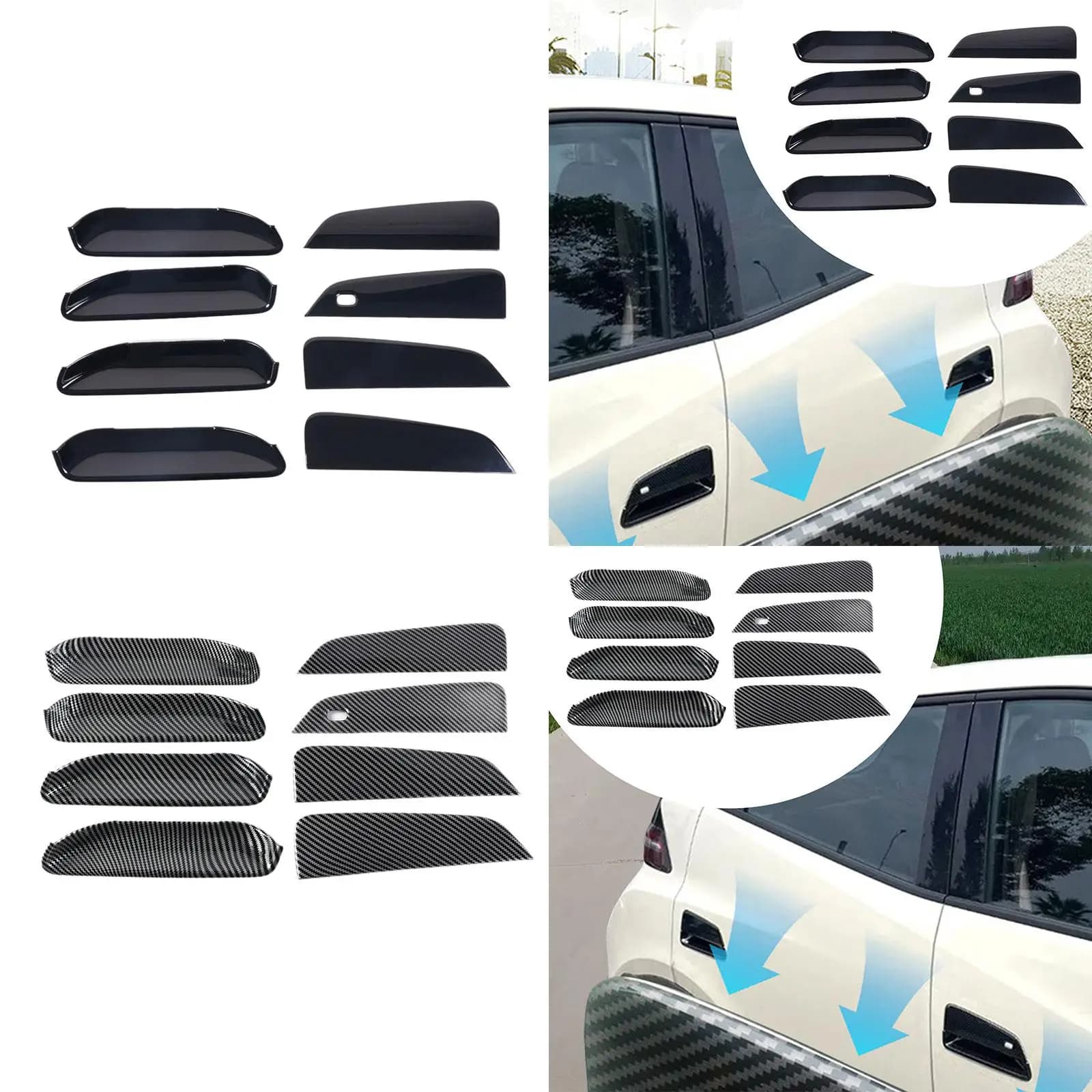 8Pcs Car Door Handle Bowl Stickers Scratches Resistant for Byd Seagull