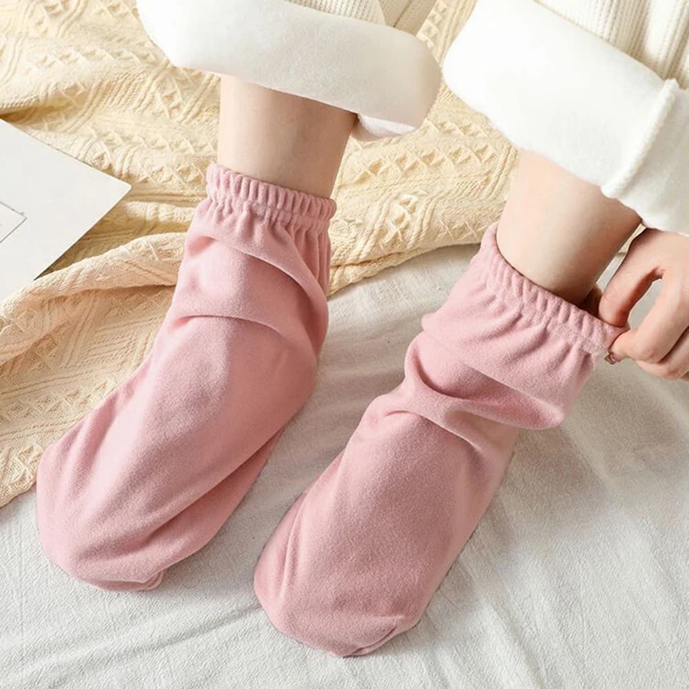 1 Pair Warm Loose Fleece Socks Comfortable Velvet Floor Socks Winter Women Men Solid Color Sleep Socks Home Snow Socks 2024