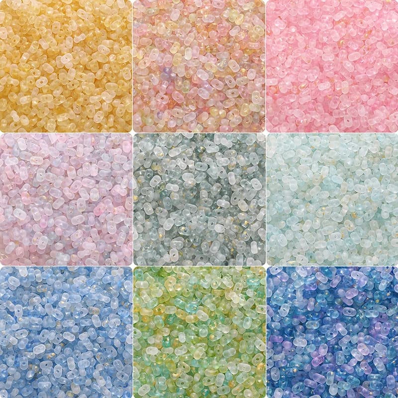 10g Colorful Acrylic Peanut Beads 4x6mm Oval Shaped Spacer Loose Beads To Make Bracelets Handmade DIY Jewelry Making Accessories