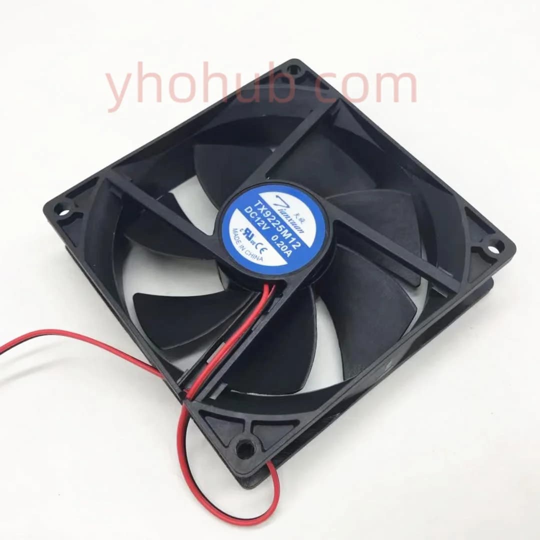 Tianxuan TX9225M12 DC 12V 0.20A 90x90x25mm 2-Wire Server Cooling Fan