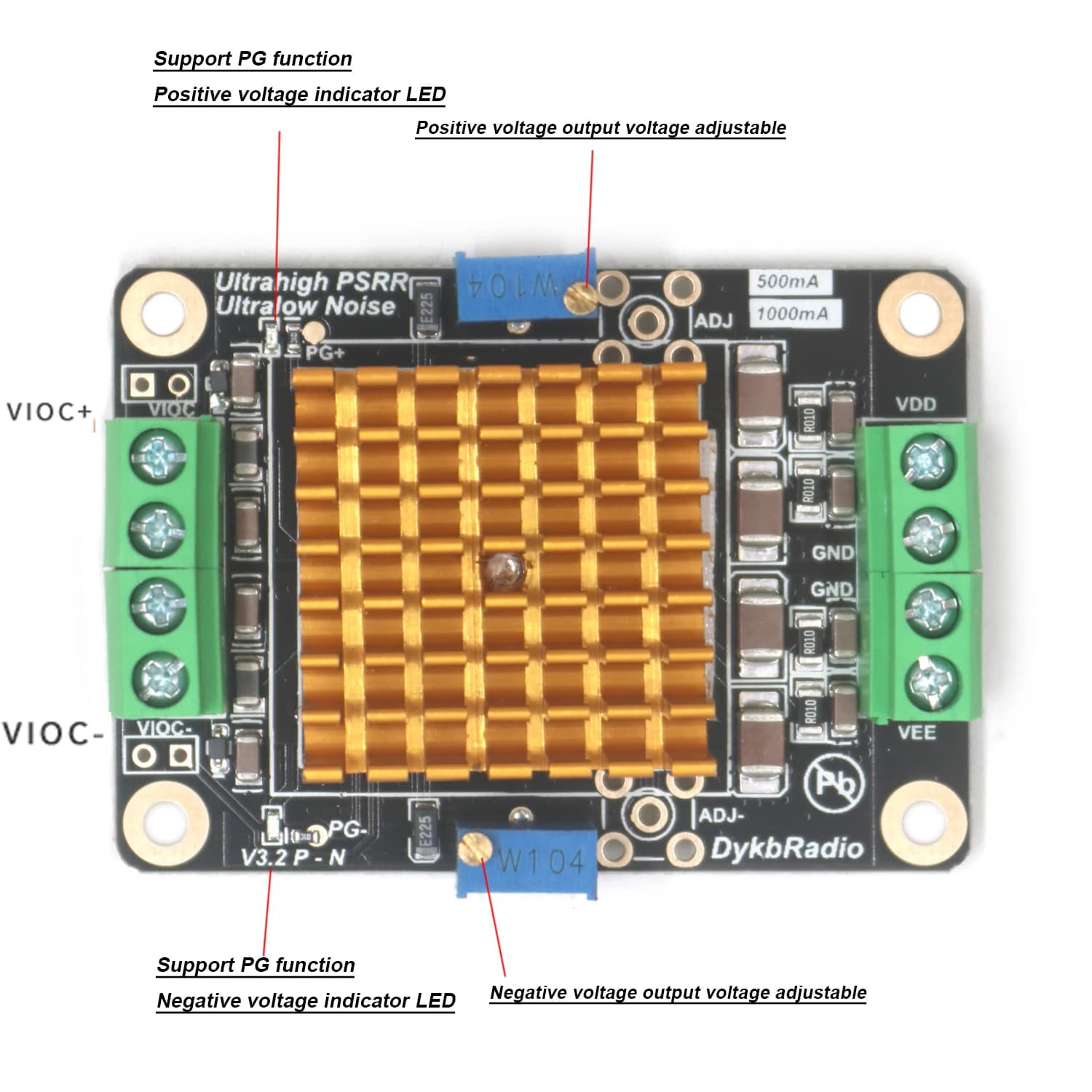 LT3045 LT3094 Power Supply Positive Negative Voltage Low Noise RF Linear Regulator 3V 5V 12V 15V Decoder Audio Radio Amplifier