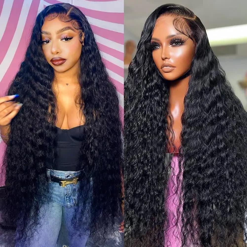 13x6 HD Lace Frontal Wig 13X4 Deep Curly Lace Front Wig  28 30 32 34  Inch Deep Wave Frontal Wig  Human Hair Lace Frontal Wig