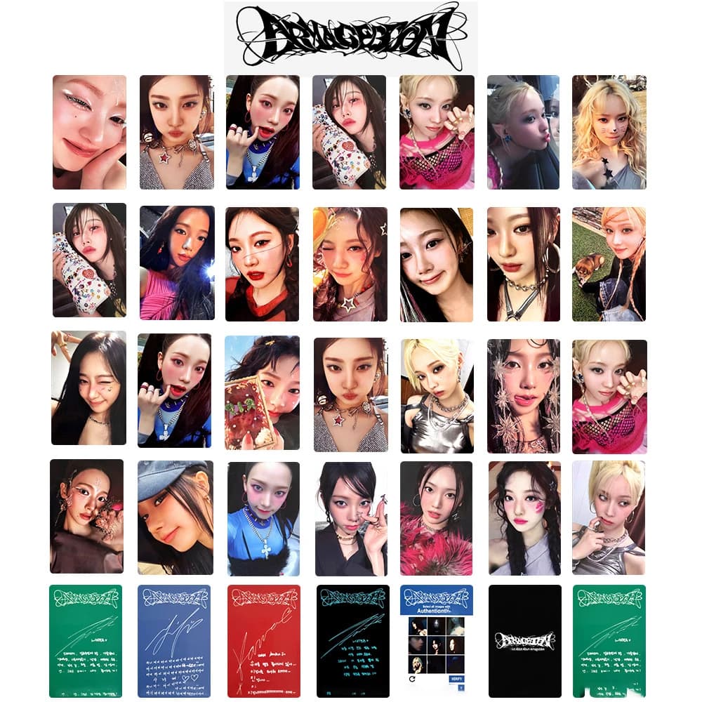 Kpop 1st Album Armageddon Photocards Double Sides Printing Special Card Korean Style LOMO Card Winter Giselle Fans Collection