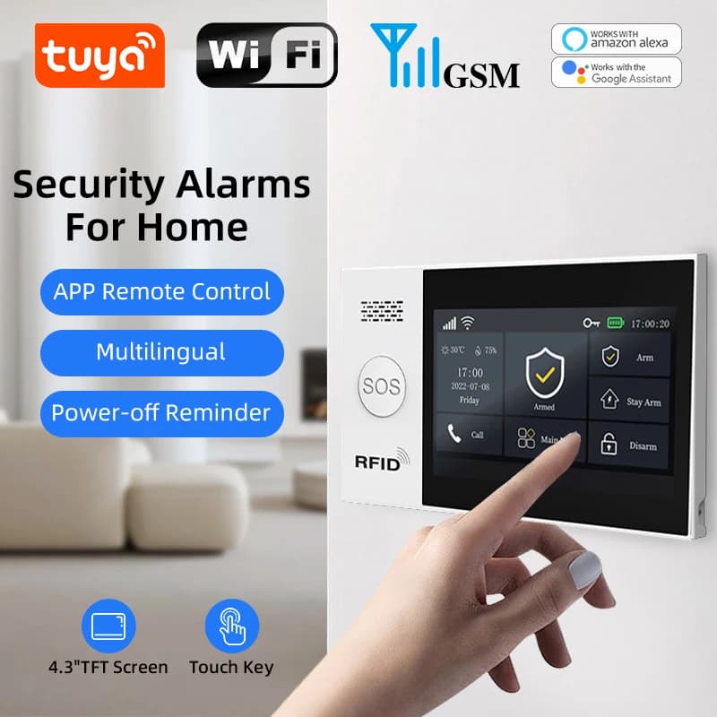 TUYA Security-Protection 2G GSM 433MHz Wireless Smart Home Security Alarm System App Remote Control Wireless Home Alarm Kit