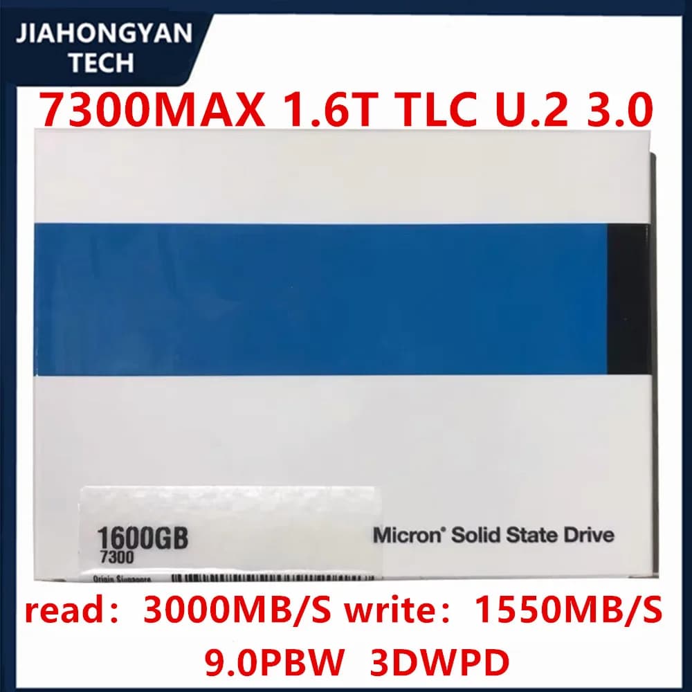 New original For Micron 7300MAX 1.6T 3.2T U.2 3.0 Enterprise SSD MTFDHBE3T2TDG-1AW1ZABYY MTFDHBE1T6TDG-1AW1ZABYY