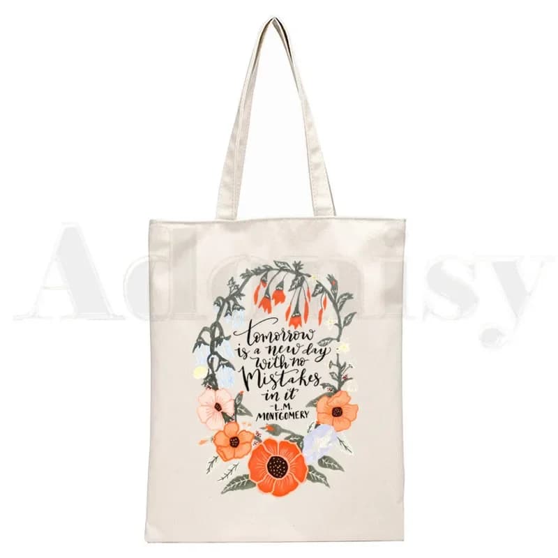 Anne Shirley Green Gables Handbags Shoulder Bags Casual Shopping Handbag Unisex Elegant Canvas Bag