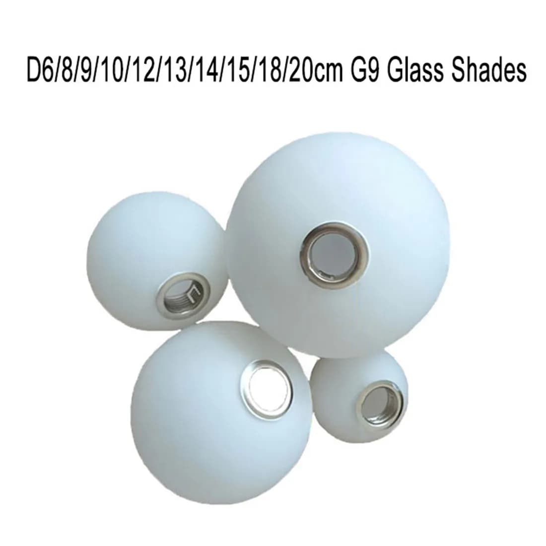 White Glass Lamp Shade for G9 Bulb, Frosted 2cm Fitter Opening  Accessory Glass Fixture Replacement Globe or Lampshade