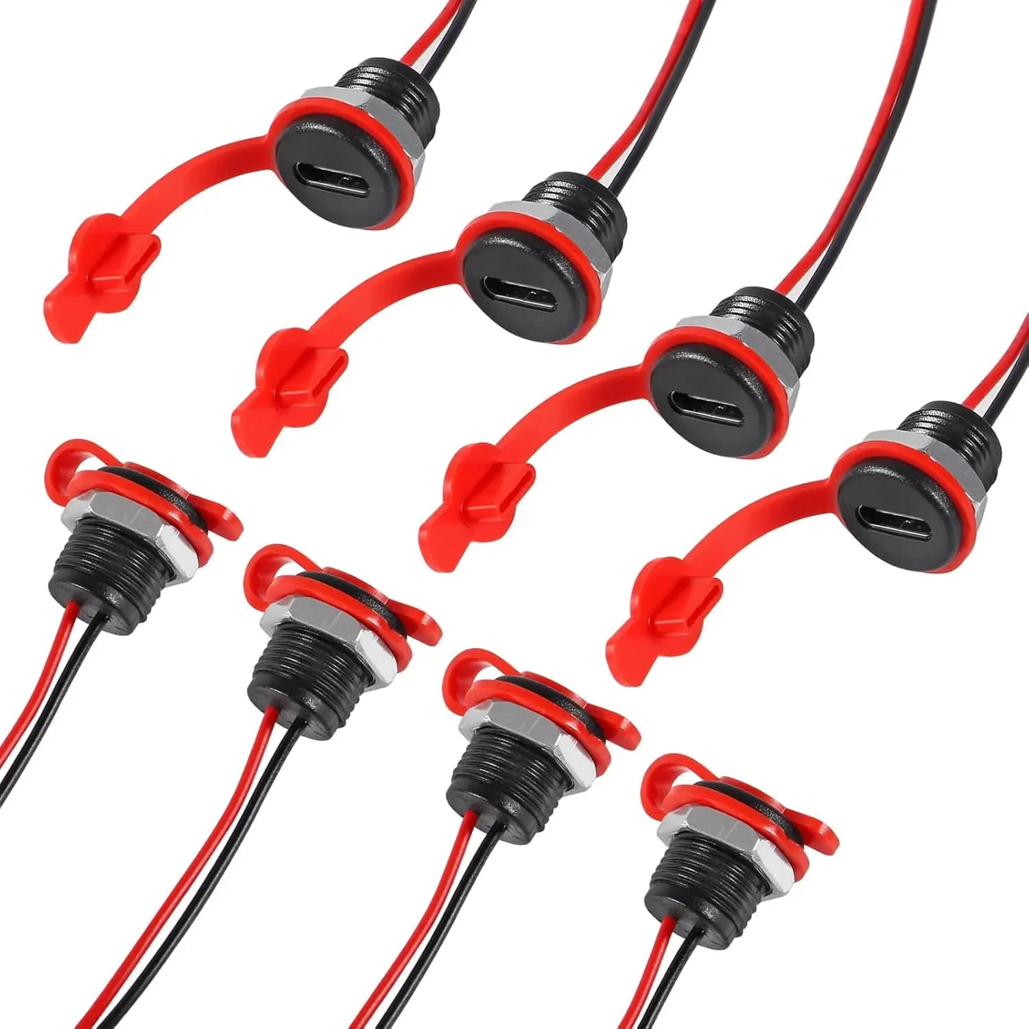 8/16pcs Type-C Female 2Pin Type-C Female Socket Connector Waterproof Jack Female Charging Port 3A USB-C Charger Plug Socket