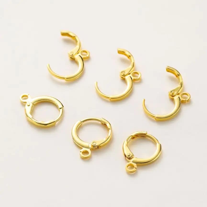 10pcs 14K 18K Gold Plated Brass France Blank Round Opening Earing Hook Ear Pendant Clips Loop For DIY Jewelry Making Findings