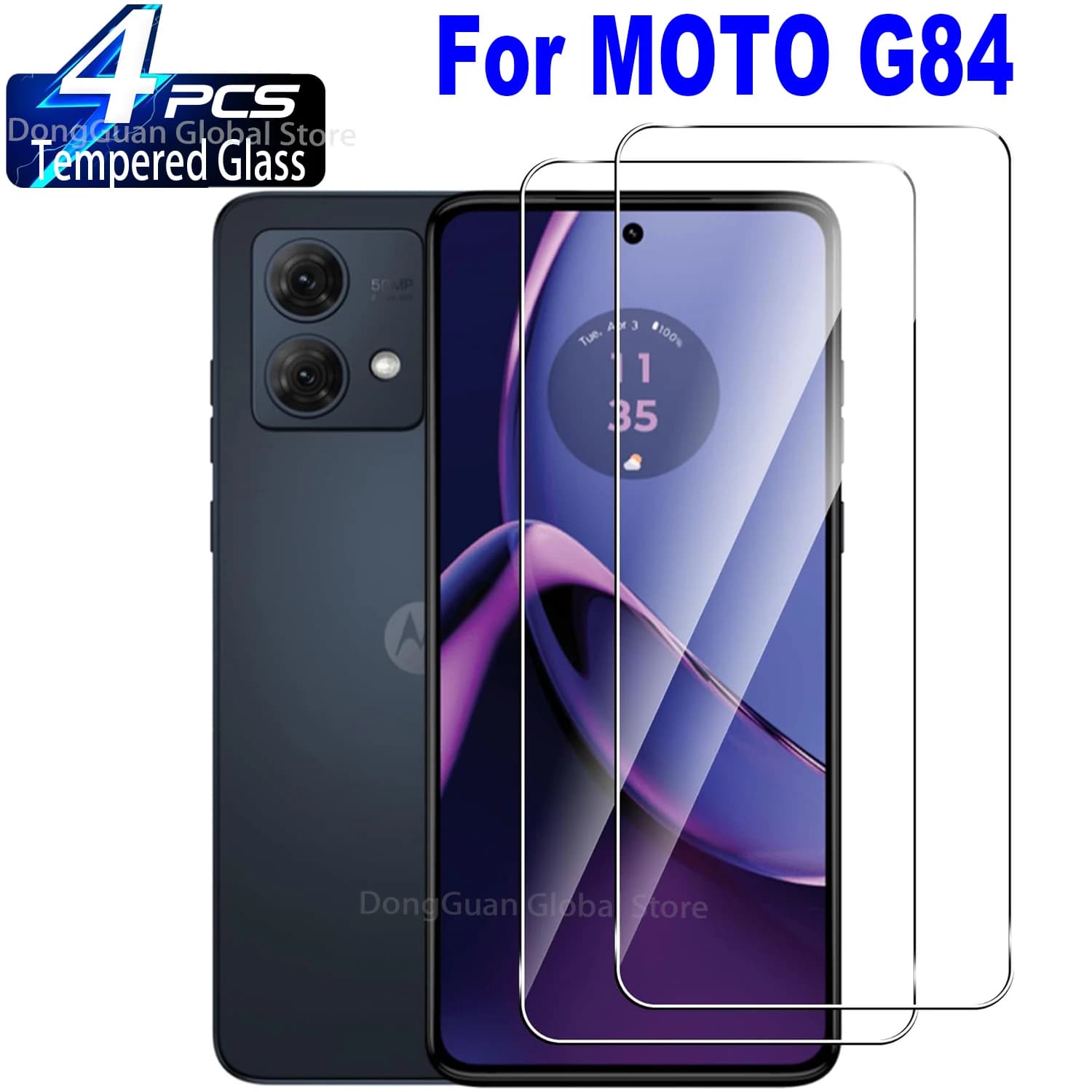 2/4Pcs High Auminum Tempered Glass For Motorola Moto G84 Screen Protector Glass Film