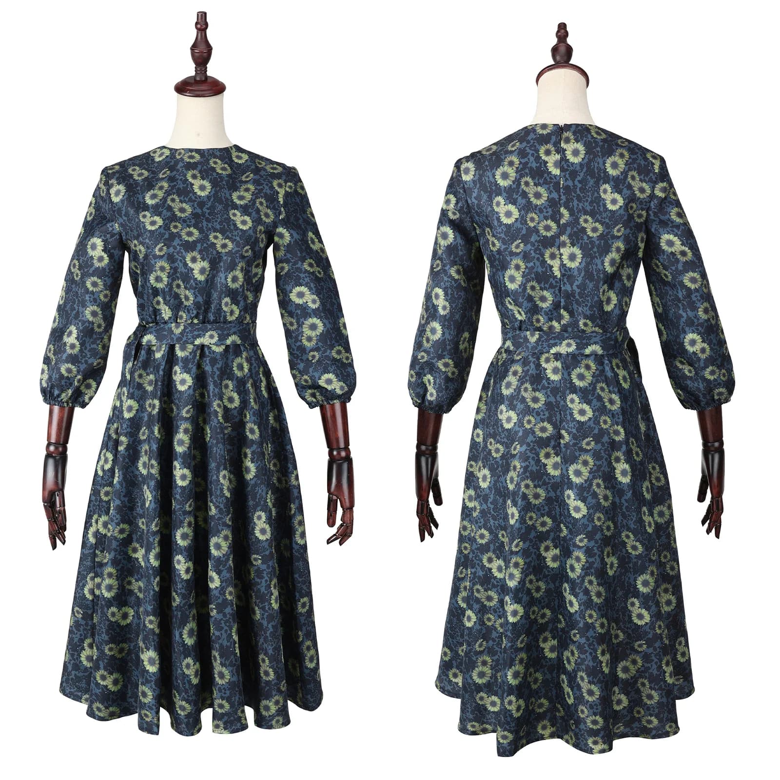 Womens Astrid Cosplay Costume Floral Dress Retro Uniform Masquerade Horror Movie Outfit for Adult Women Halloween Party