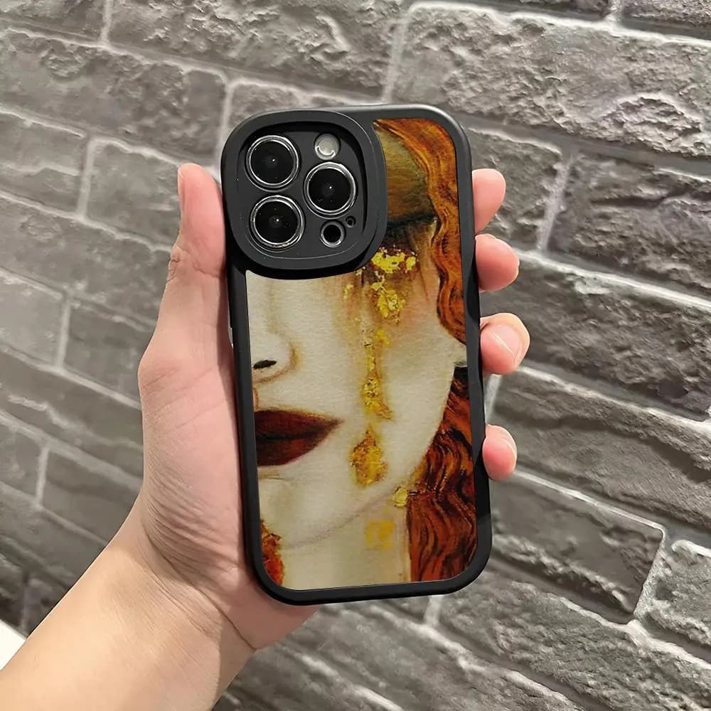 gustav klimt tree of life Phone Case Leather Silicone For IPhone 15 12 13 14 11 Pro Max Mini Xs X Xr 7 8 Plus Soft Black Coque