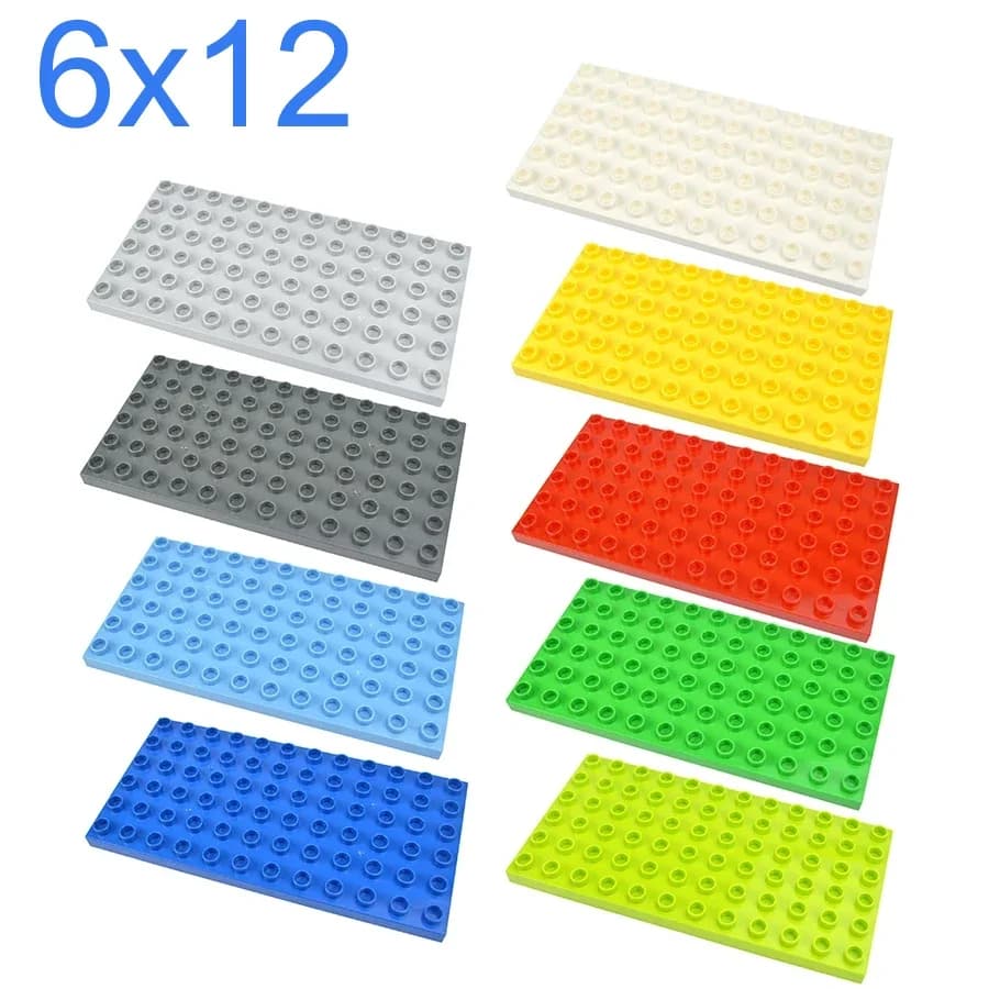 6x12Dot Double-Sided Big Size BasePlate Building Blocks MOC House Parts Kid Toys Construction Large Bricks Compatible Duploes