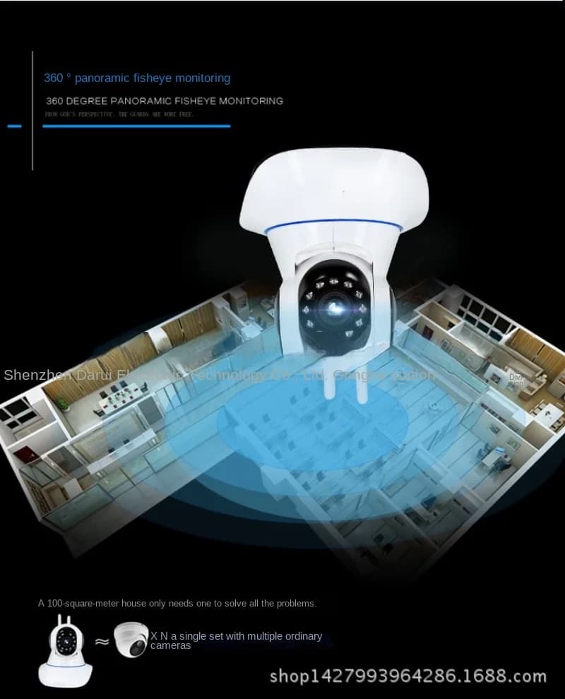 Dual Antenna 3D Navigation Wireless WiFi Network Monitoring Camera with Network Port Mobile Phone Remote Monitoring Camera