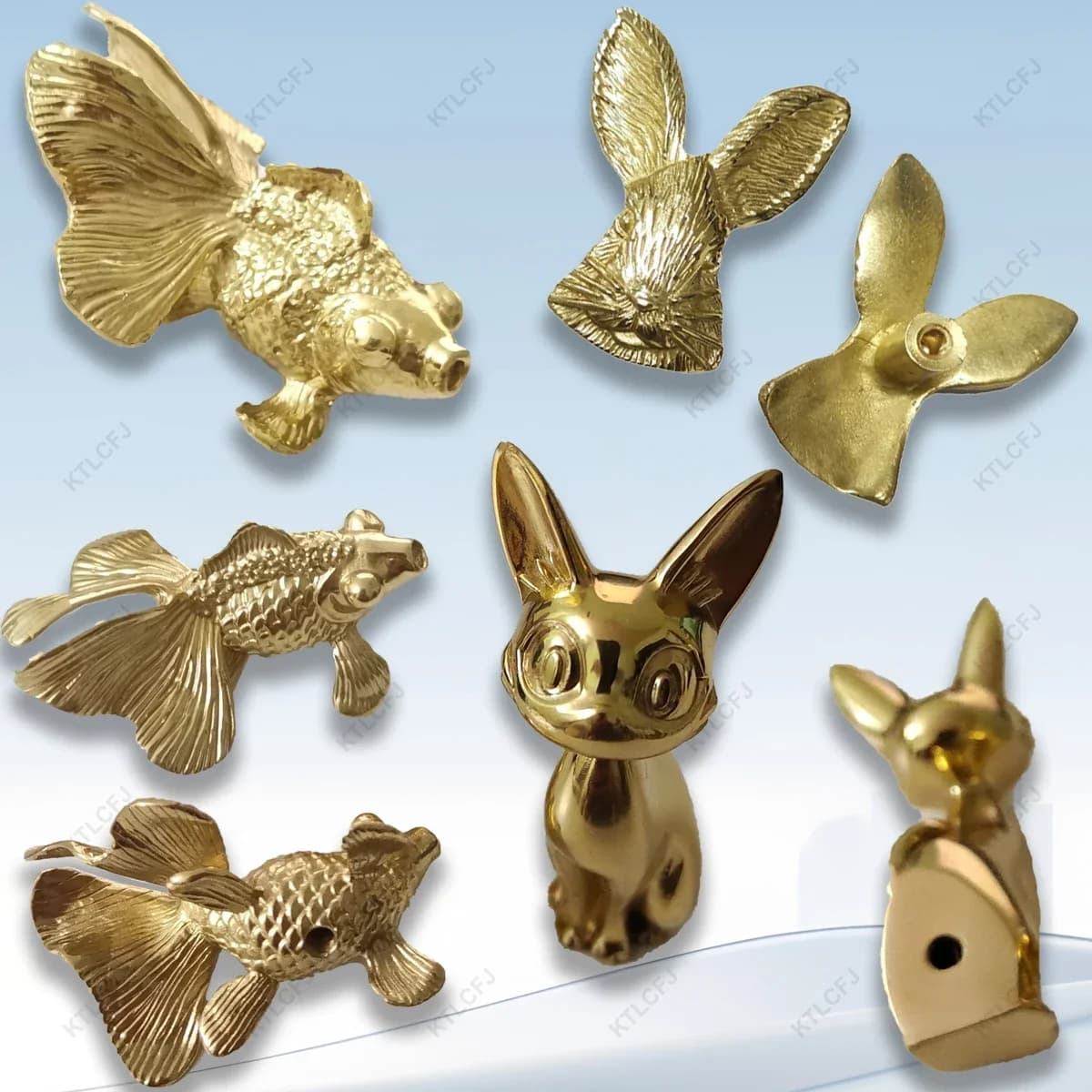 Pure Copper Handle Cabinet Wine Cabinet Drawer Cabinet Door Handle Copper Natural Light Color Animal Shaped Handle