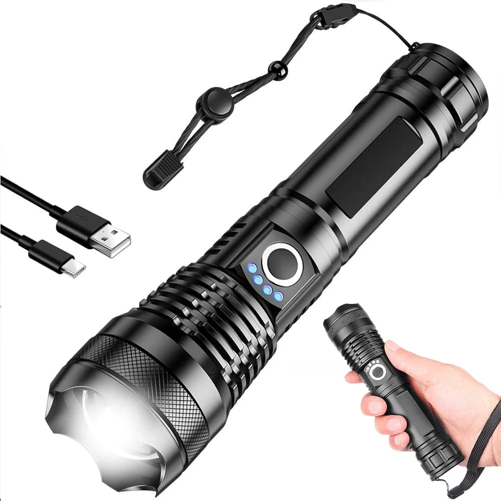 Rechargeable LED Flashlights 990000 Lumens Super Bright Portable Flashlights 5 Modes IPX4 Waterproof Handheld Torches for Hiking