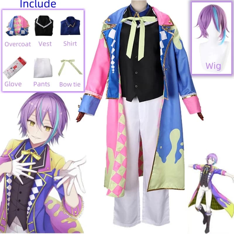 Kamishiro Rui Color Stage Project Sekai Cosplay Feather Wonderland × Showtime Stage halloween party Suit Cloak Kamishiro's Wig