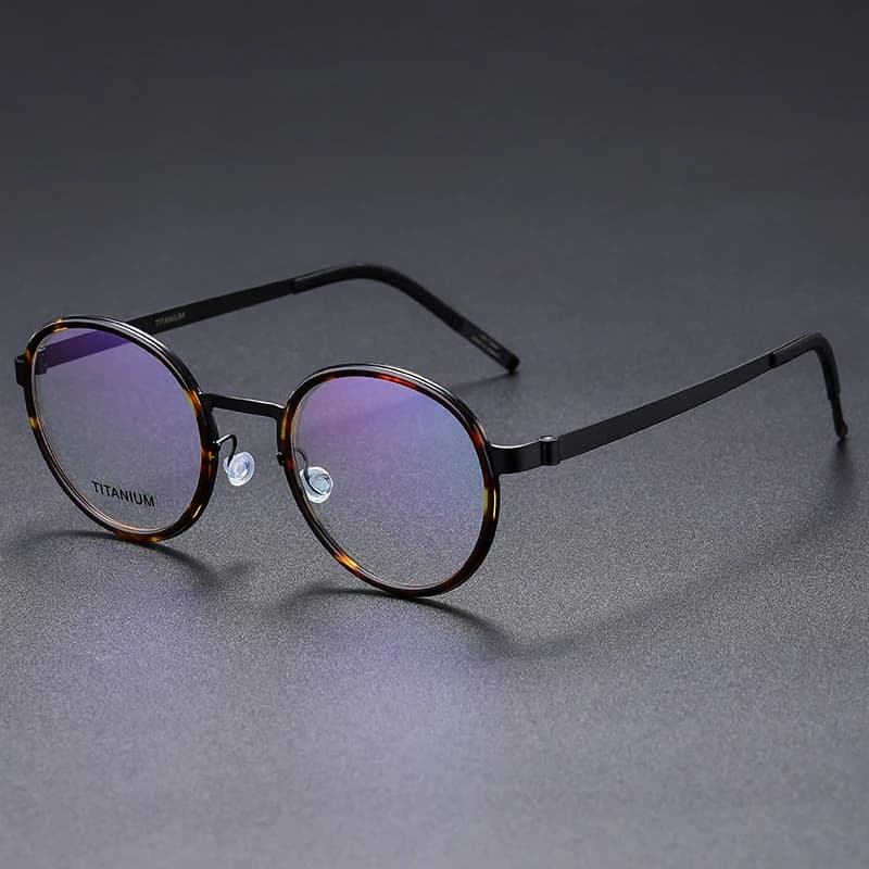 9752 No Screw Round Men Women Titanium Glasses Frame Men Super Light Optical Business Prescription Eyeglasses