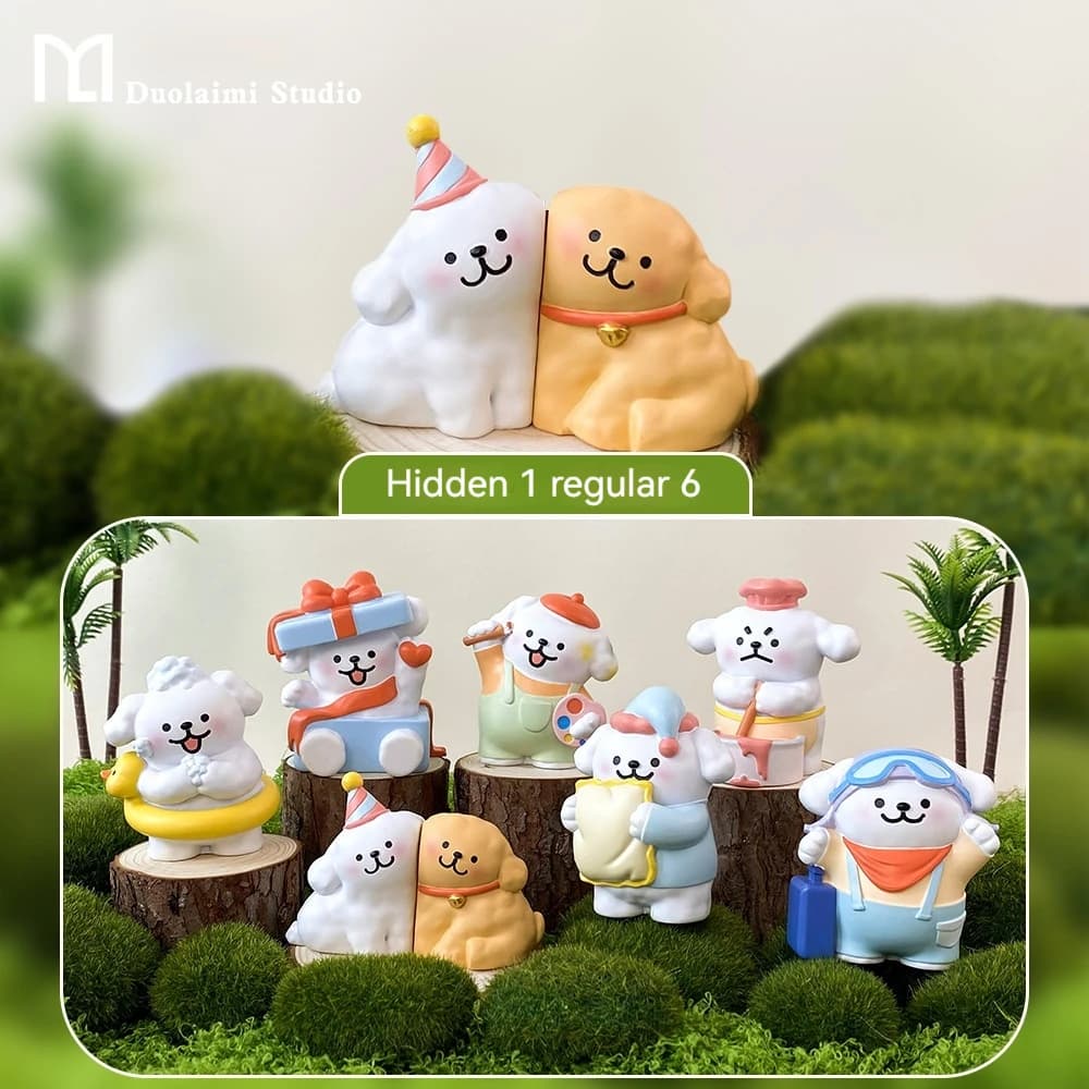 New Line Dog Blind Box Cartoon Creative Mystery Box Doll Resin Pendant Handmade Children's Day Decoration Wholesale