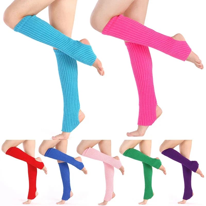 1 Pair Soft Knitted Leg Cover Body Cover Yoga Socks Dance Leggings Exercising Leg Hose Warmers Female Sports Protection Socks