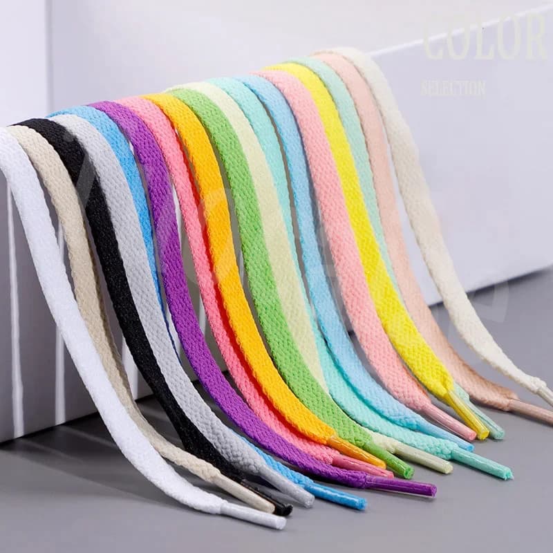 1Pair Flat Shoelaces for Sneakers 26colors Fabric Shoe Laces White Black Shoe Lace Boot Laces for Shoes Classic Soft Shoestrings