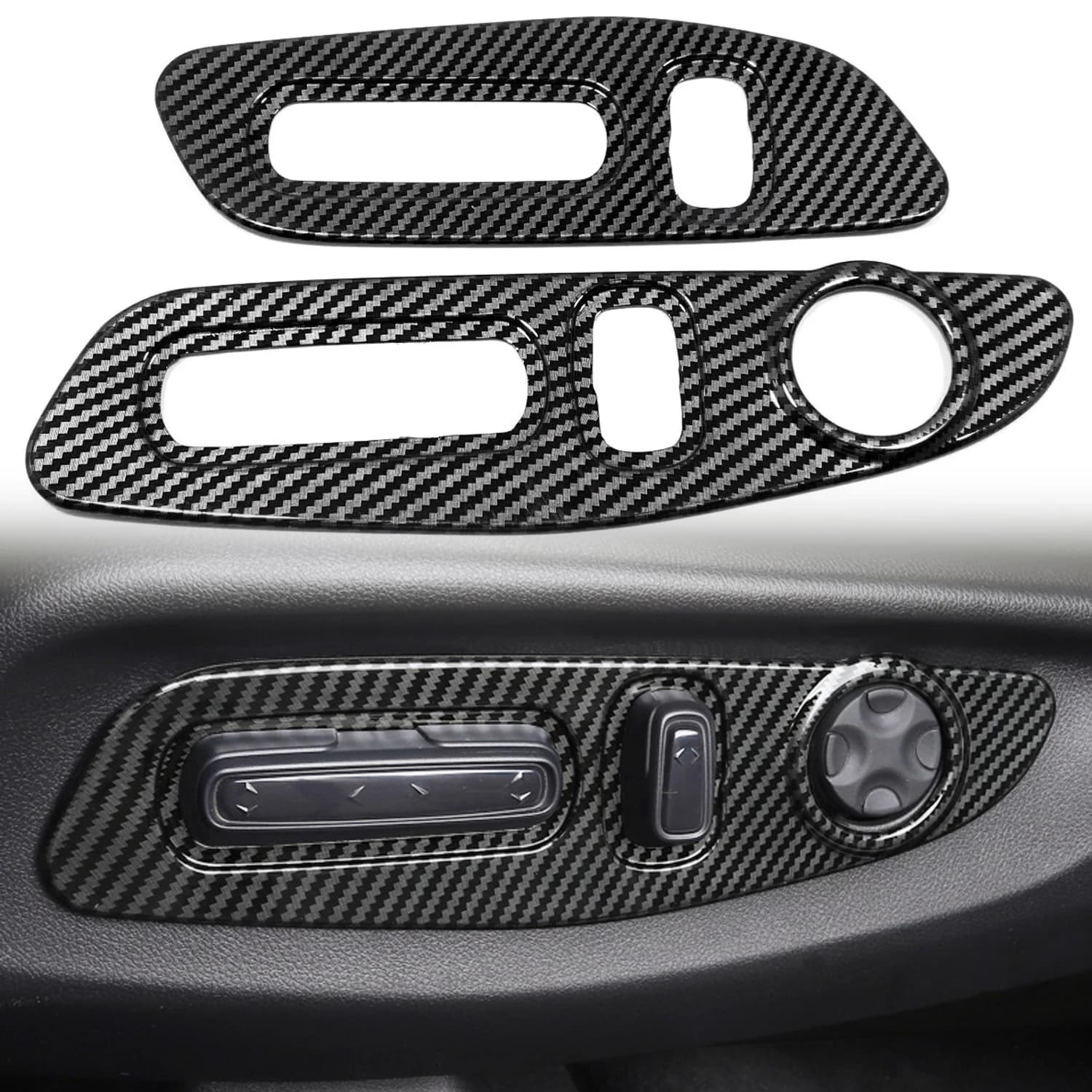 Only Fit LHD! For Honda CR-V CRV 2023 Car Accessories ABS Carbon Fiber Style Interior Seat Adjust Panel Cover Trim 2pcs