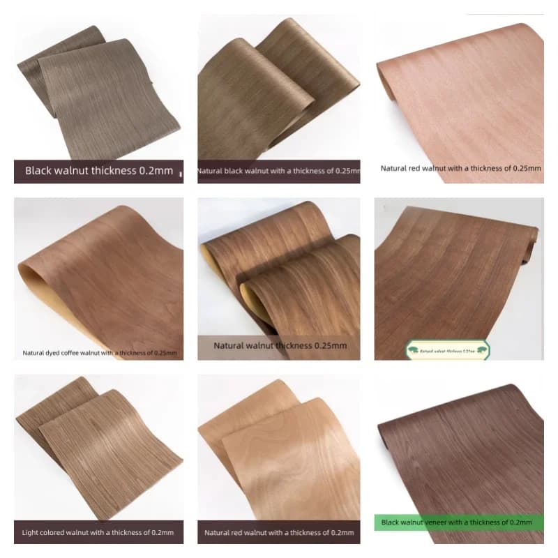 Veneers For Wooden Doors Natural Dlack Walnut Wood Veneer Furniture Speaker Decorative Surface 58x250cm T0.25mm