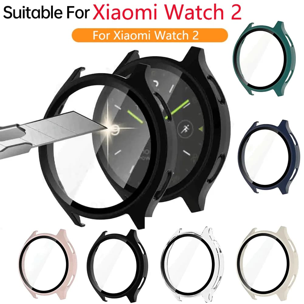 Glass+Case for Xiaomi Watch 2 SmartWatch,All-Around Screen Protector Hard PC Bumper Tempered Glass for XiaoMi Watch2 Accessories