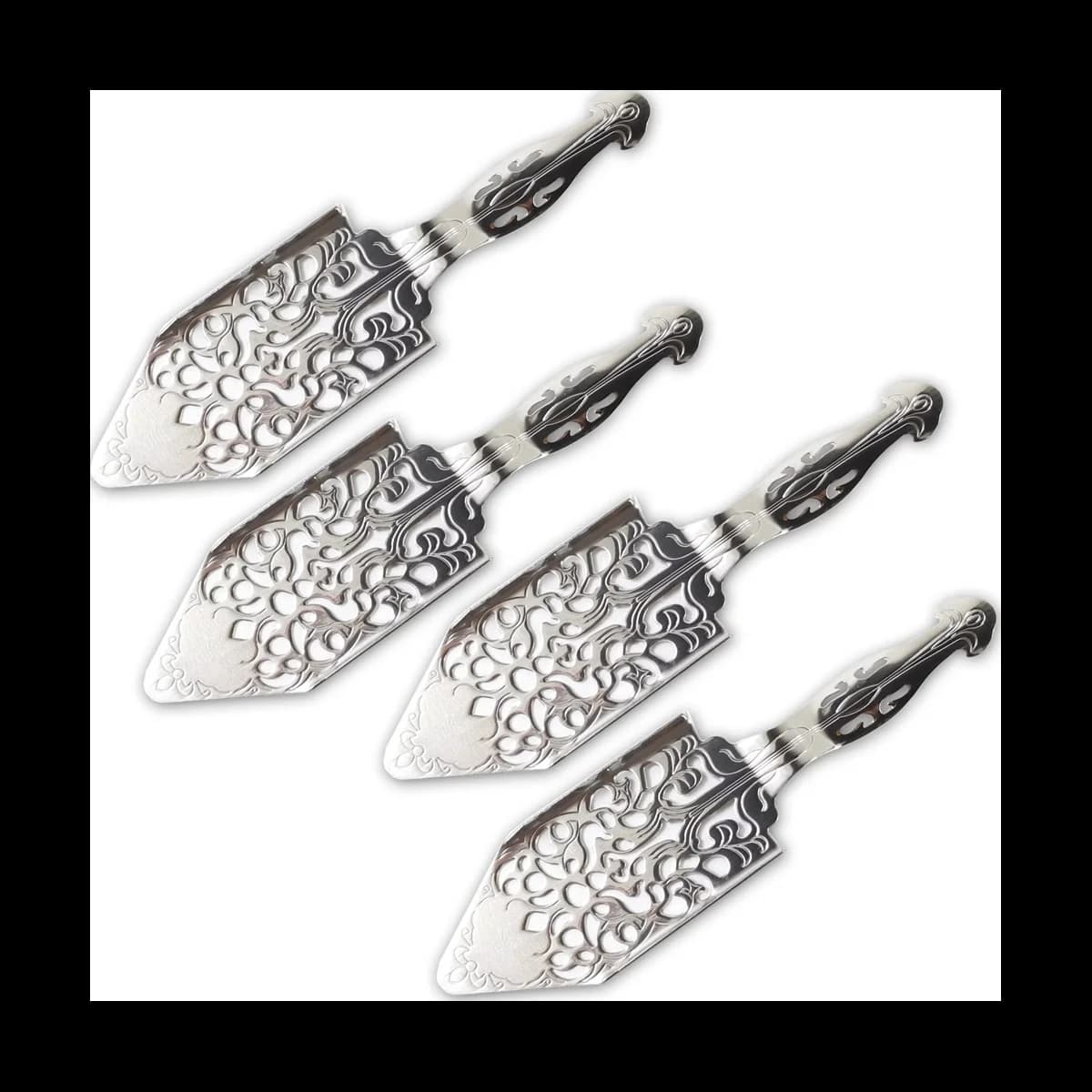 4PCS Stainless Steel Absinthe Spoons Vintage Wormwood Bar Glass Cup Drinking Filter Hollowed Out Absinthe Spoon