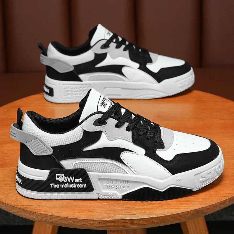 New Men's Sports Men's Comfortable Platform Shoes 2024 Fashion Lace Up Vulcanized Shoes White Casual Sneakers Zapatillas