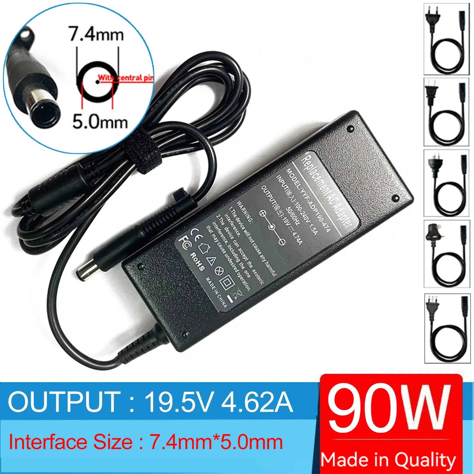 19V 4.74A 90W Laptop Ac Adapter Charger For HP Pavilion DV3 DV4 DV5 DV6 DV7 DV3t DV4t DV6t DV7t Dv3500 Dv3500t Dv3510nr