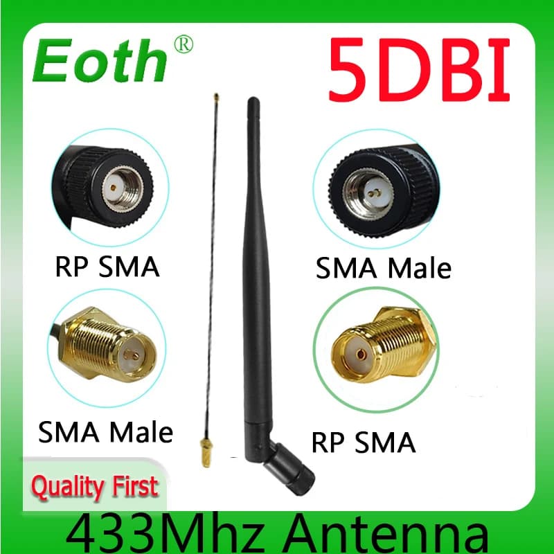 Eoth 433Mhz Antenna LORA 5dbi GSM 433 mhz Connector Rubber 433m Lorawan  IOT SMA Male female Extension Cord Pigtail