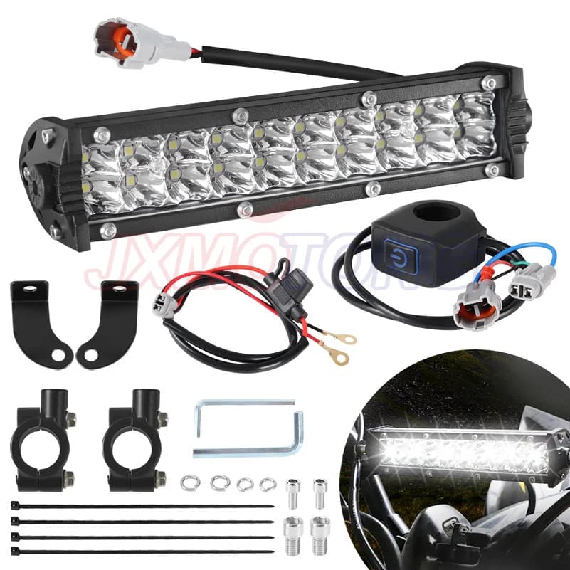 Motorcycle LED Light Bar Headlight Kit With Mounting Brackets and Switch For CRF250F CRF110 TTR110 YZF450 7/8" 22mm Handlebars