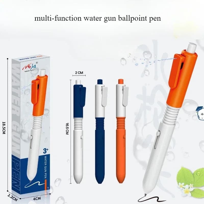 1pcs New Creative Water Gun Ballpoint Pen Novelty Practical Jokes Water Spray Toys Student Funny Interactive Writing Pens