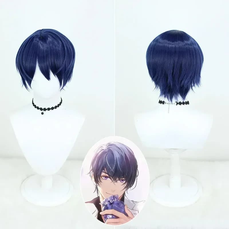 Anime Marius von Hagen Cosplay Wig 30cm Short Dark Blue Wigs Heat Resistant Synthetic Hair Halloween Party
