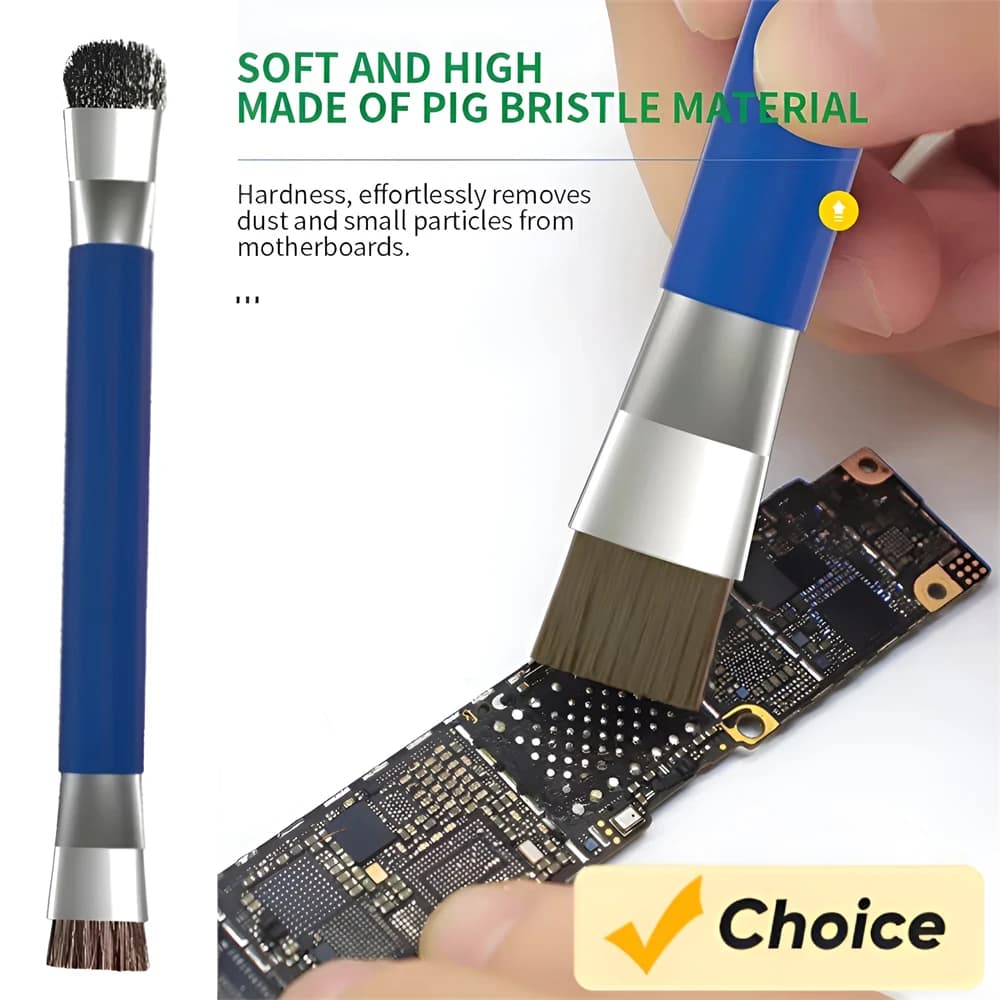 Anti-Static Brush Double Head Insulation Hard Brush Clean Dust Tool ESD Safe Kit for Mobile Phone Motherboard PCB BGA Repair